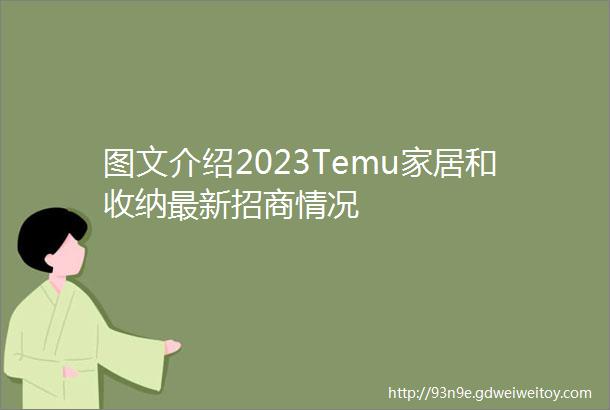 图文介绍2023Temu家居和收纳最新招商情况